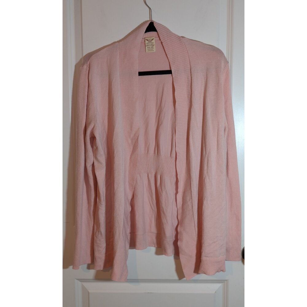 Faded Glory Pink Open Front Cardigan Sweater Women XXL 20 Lightweight